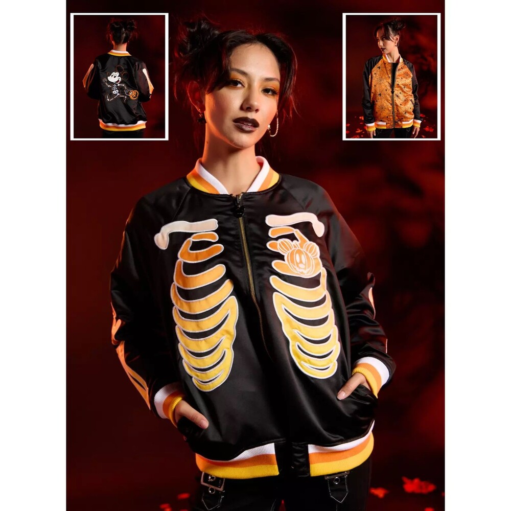 Her Universe Disney Halloween Mickey Glow-In-The-Dark Reversible Large Jacket